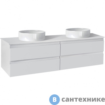 картинка Тумба под раковину Jacob Delafon Madeleine EB2085-J5 со столешницей и с подсветкой, 120 см, 4 ящика, белый глянцевый лак