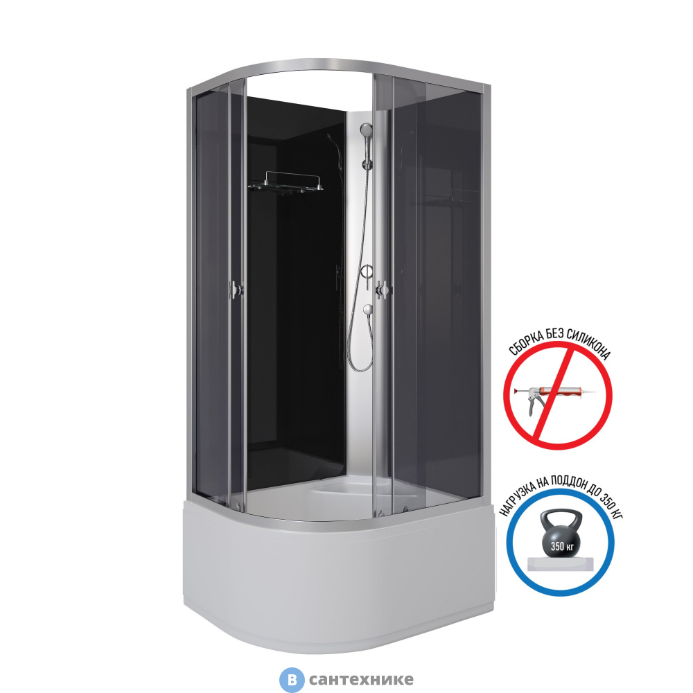 Душевая кабина Niagara Eco E90/80/40R/TN/BK (900х800х1950) 