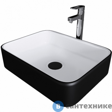 картинка Раковина Grossman GR-4043BW (505*390*140) чёрная, белая внутри