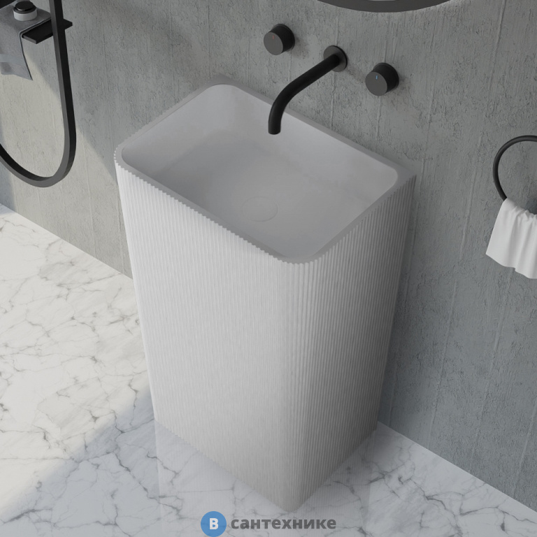 Раковина ABBER Stein AS2505-H отдельностоящая белая матовая