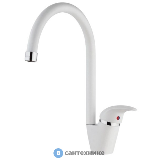 Смеситель Paini 632L570PNLMKM Sicily для кухни, гранит/белый