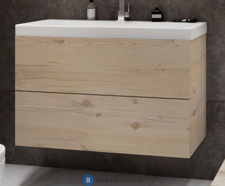 Тумба под раковину Art & MAX AM-Verona-Push-800-2C-SO-GP-TS подвесная с двумя выкатными ящиками, 800x450x550