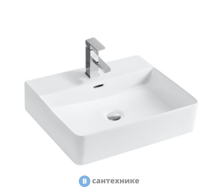 Раковина Orange B04-500W накладная белая глянцевая, 500х420х130 мм