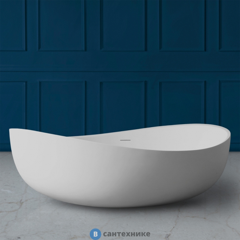 Ванна ABBER Stein AS9639 180*110 из искусственного камня, белая матовая