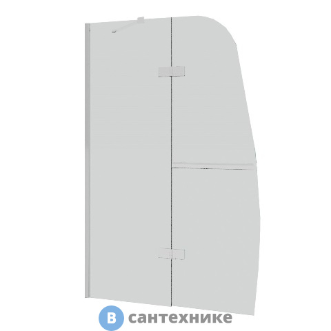 Шторка для ванны Grossman GR-102 (150*90) алюминиевый профиль, стекло прозрачное