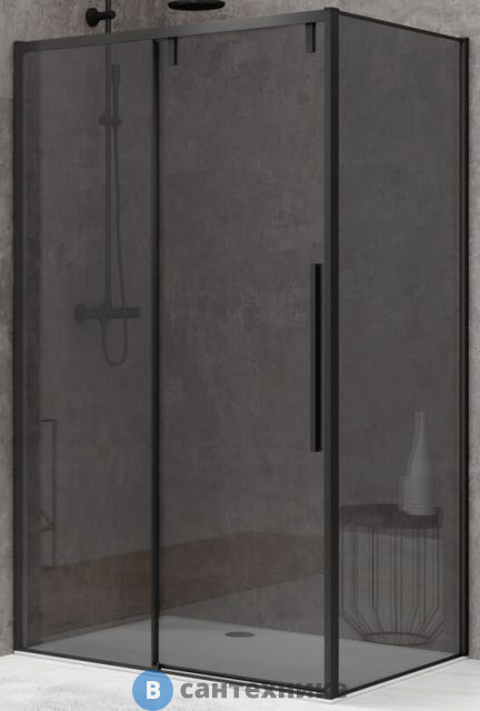 Душевой уголок Black&White S898 Black-Grey (800х1200х1950) без поддона