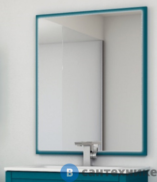 картинка Зеркало Cezares TIFFANY 45042 со встроенной LED подстветкой, системой антизапотевания, реверсивное, Blu Petrolio, 90x59