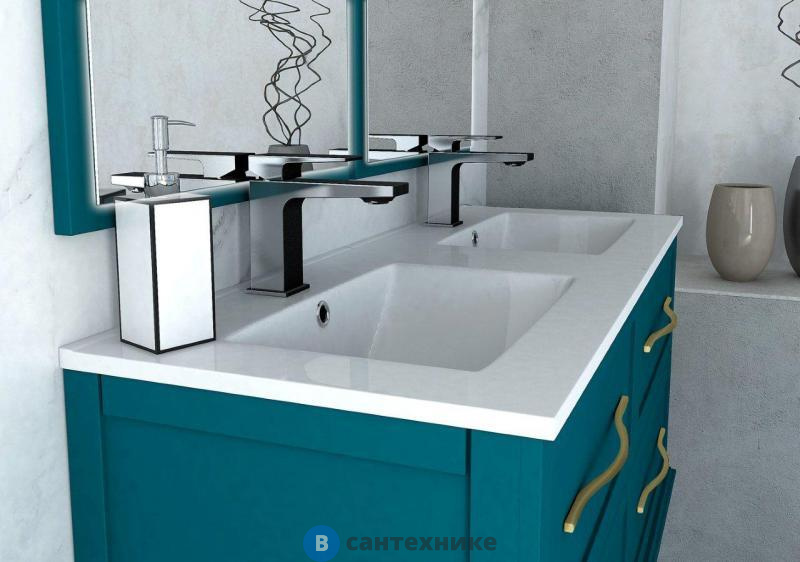 Раковина Cezares с двумя чашами 50135 Bianco (121x46)