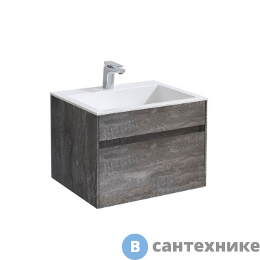 картинка Тумба под раковину Vincea Chiara 600 подвесная, 1 выкатной ящик soft-close, G.Stone (VMC-2C600GS)