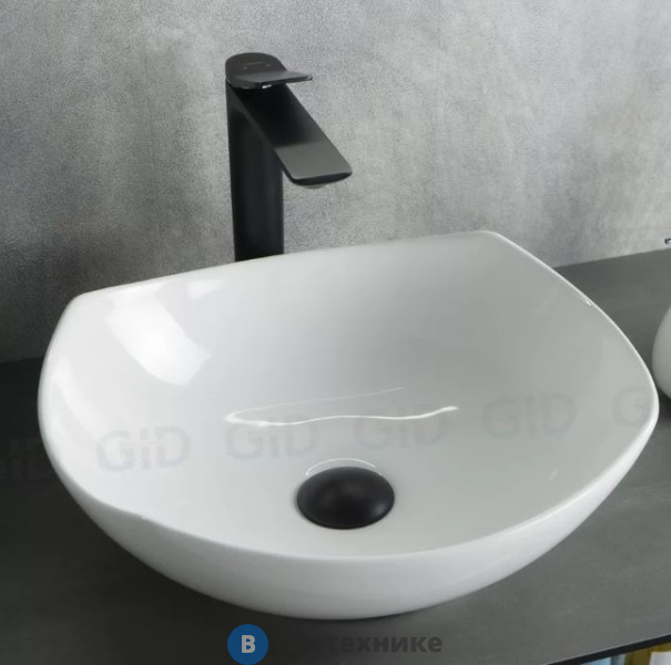 Раковина накладная GID-ceramic N9412 белый (415х380х140)