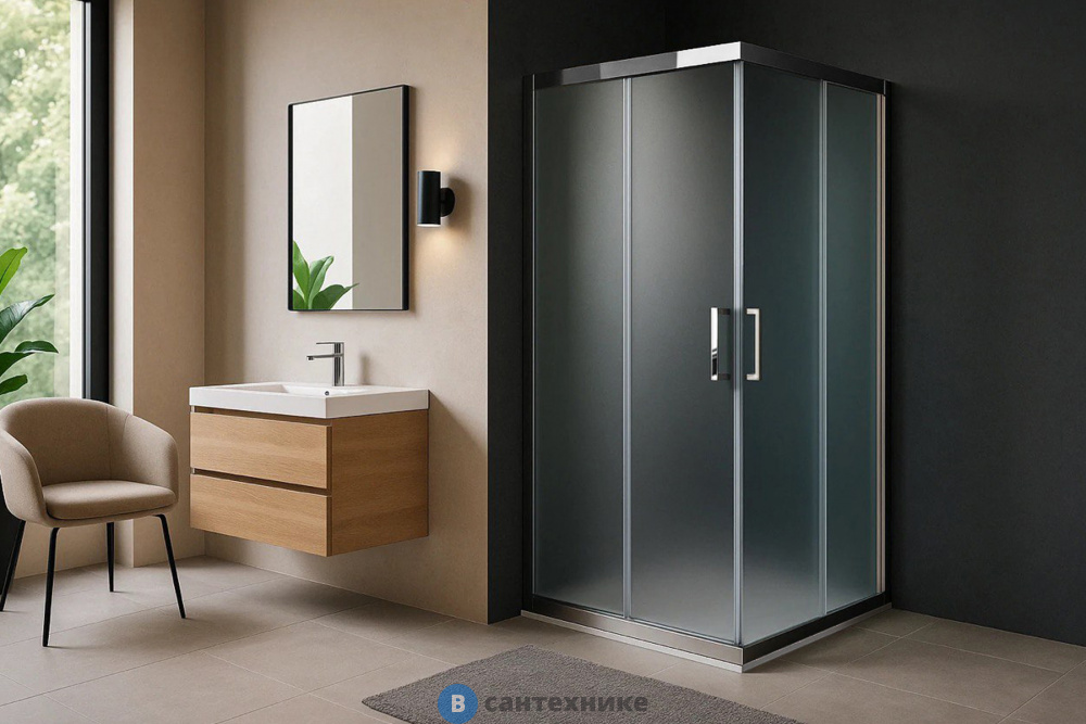 Душевой уголок Royal Bath RB HPD-C-CH 100x80x185 (рифленое) (RB8100HPD-C-CH)