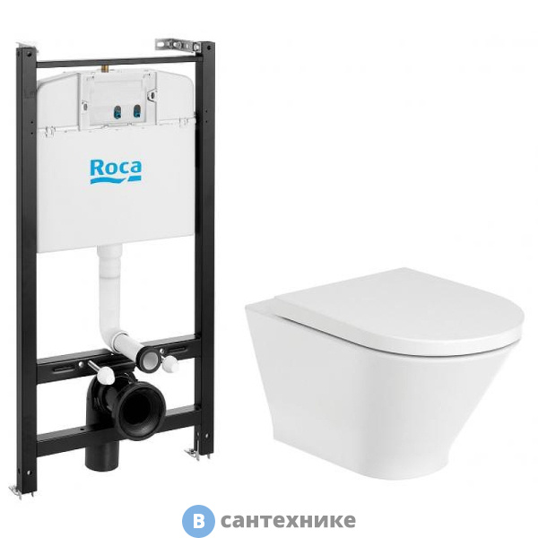 Унитаз с инсталляцией Roca 893105000 THE GAP ROUND (+сиден), без клавиши