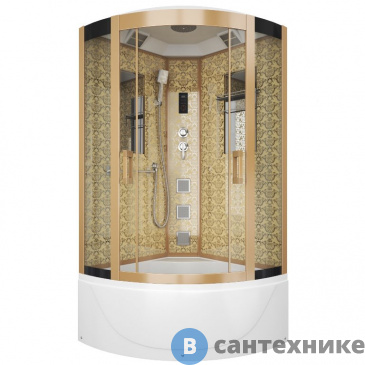 картинка Душевая кабина Niagara NG-7710G (1000x1000х2150) высокий поддон стенки золото 