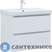 Тумба с раковиной Aquanet Эмбер 80 2 ящ. цв.белый матовый (раковина Luxury) (332492)