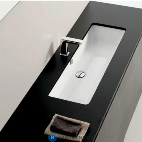Раковина Artceram WASHBASINS GEA встраиваемая снизу 90х33 см, без отв под смеситель, без крепежа, белый (GEL002 01 00)