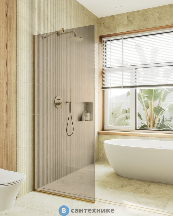 Душевая перегородка в профиле MaybahGlass 1950*890 стекло 8 мм бронза (MGD-691-3у)