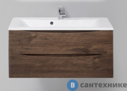 картинка Тумба под раковину BelBagno MARINO MARINO-1100-2C-SO-RW-P подвесная с двумя выкатными ящиками, Rovere Moro, 1100x450x500