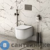 Унитаз подвесной Grossman Thin Rim GR-5605SQ (520х374х355) тонкий ободок, с тонкой крышкой, микролифт, смыв торнадо