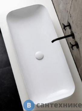 картинка Раковина AZZURRA ELEGANCE SOFT накладная 90х40 см без отв. под смеситель, белый (ELLG090400S0BI/(ESO90 bi)*0)