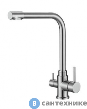 картинка Смеситель BelBagno BB-LAM15-IN для кухни с краном для питьевой воды, нержавеющая сталь, сатин