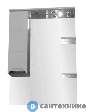 картинка Зеркало-шкаф Loranto Стиль Соло-80 левое с фрезеровкой (800*1025*170) (CS00024780)