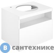 Тумба под раковину Keuco STAGELINE 1 ящ., без подсв., со столеш., смес L, 650x550x490 мм, к/ф: белый (32854300000)