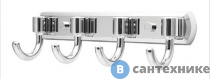 картинка Кронштейн настенный WasserKRAFT Oder K-3074, 4 крючка металл, хромоникелевое покрытие