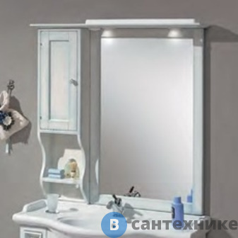 картинка Зеркало Cezares STAR 95 SP95.03 со шкафчиком и встроенными светильниками, Pennellato turchese