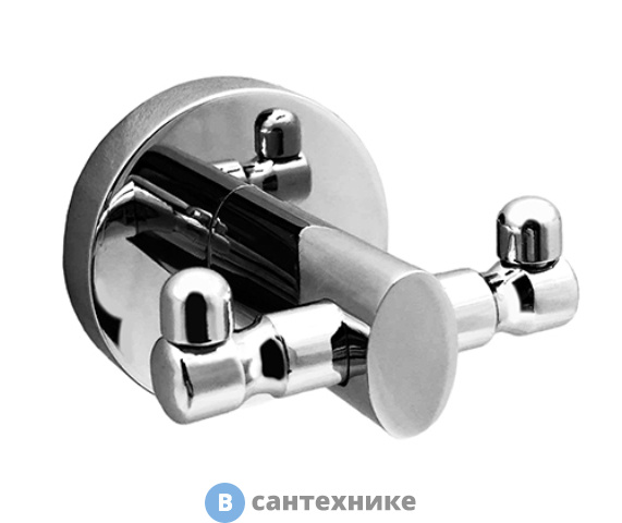 Крючок двойной WasserKRAFT Rhein K-6223D металл, хромоникелевое покрытие