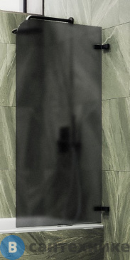 картинка Шторка для ванны поворотная на петлях MaybahGlass 1400*705 Стекло 6 мм Графит матовый (MGV-653-6)