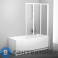 картинка Шторка на ванну Ravak Supernova VS3 130 белая + Транспарент (795V0100Z1)