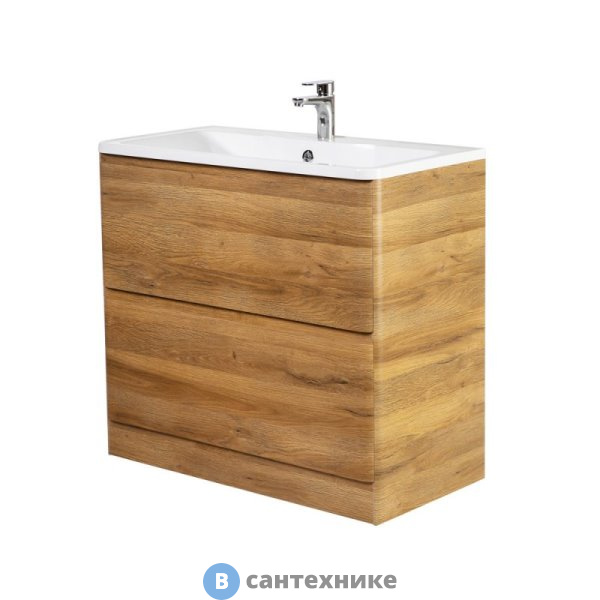 Тумба под раковину BelBagno ALBANO ALBANO-900-2C-PIA-RR напольная с двумя выкатными ящиками, Rovere Rustico, 900x450x810