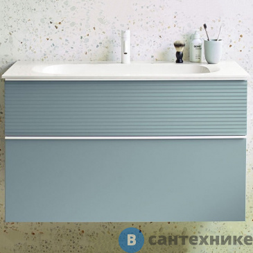 картинка Тумба Burgbad Fiumo с раковиной с 1 отв под смес. 1220х490х610 мм, верхний ящик в цвете FOT55, нижний ящик и база цвет F3957, ручка G0223 (SFXN122F3957FOT55G0223C0001*1)