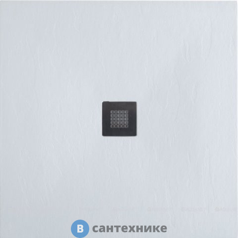 Душевой поддон Aquanet 001G Pleasure 900х900х30мм, крышка из нерж, без сифона, серый камень (258874)