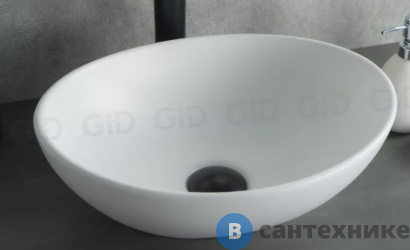 картинка Раковина накладная GID-ceramic N900 белый матовый (410х340х150)