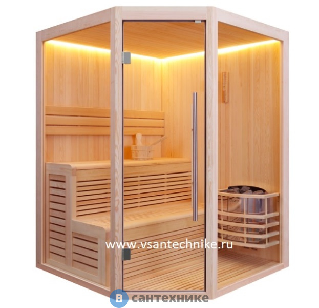 Финская сауна Frank F824 (кедр) (печь Сфера 7 кВт+80 кг камней) 140х140x210 см