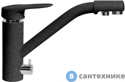 картинка Смеситель АкваГранитЭкс С-6040 черн. (308) для кухни