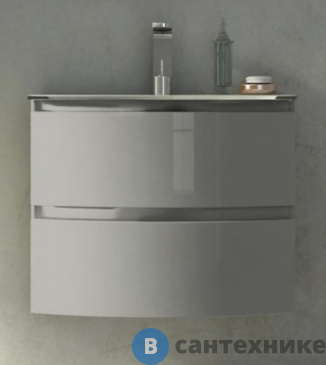 картинка Тумба под раковину Cezares VAGUE 54854 с двумя выдвижными ящиками, Grigio lucido, 69x52x55