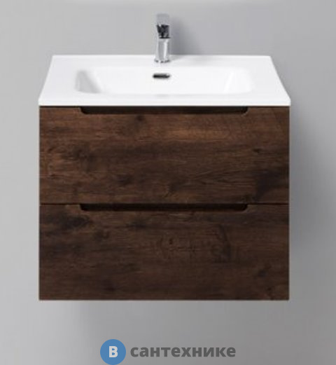 Тумба под раковину BelBagno 61 см ETNA-600-2C-SO-RW-P подвесная с двумя выкатными ящиками, Rovere Moro