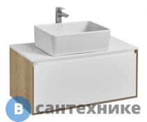 Тумба под раковину Акватон Либерти 70 1 ящик Дуб Эльвезия/Белый глянец (1A279801LYC70)