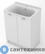 Тумба с глубокой раковиной Kerasan 75х50 см c 1 отв. под смеситель +выпуск с сифоном, белый матовый (9164k3*1)