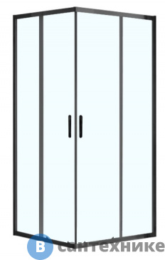 картинка Душевое ограждение AZARIO MILTON 1000*1000*2000, без поддона стекло прозр. 6 мм, профиль чёрный (AZ-ND1142 1000 Black)
