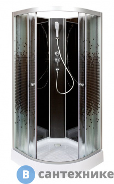 картинка Душевая кабина Deto L 801 N без крыши black (100х100х200 см)