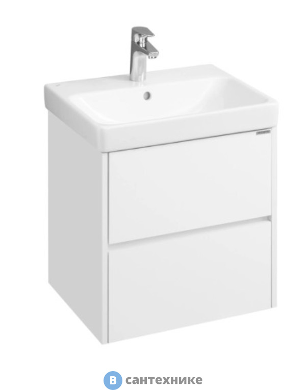 Тумба под раковину Акватон Сканди Doors 55 белый глянец/белый матовый (1A251701SD010)