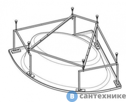 картинка Монтажный комплект к ванне Santek Канны 150х150 (1WH112432)