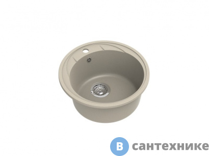 картинка Кухонная мойка EWIGSTEIN Elegant R45 1-чаша D-484мм темно-бежевый