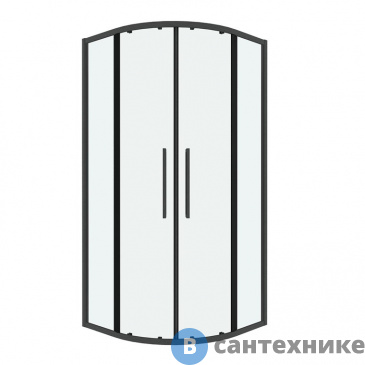 картинка Душевое ограждение Grossman Cosmo 301.K33.02.1010.42.00 (100*100*195) полукруг, раздвиж, графит сатин, стекло прозра, без поддона