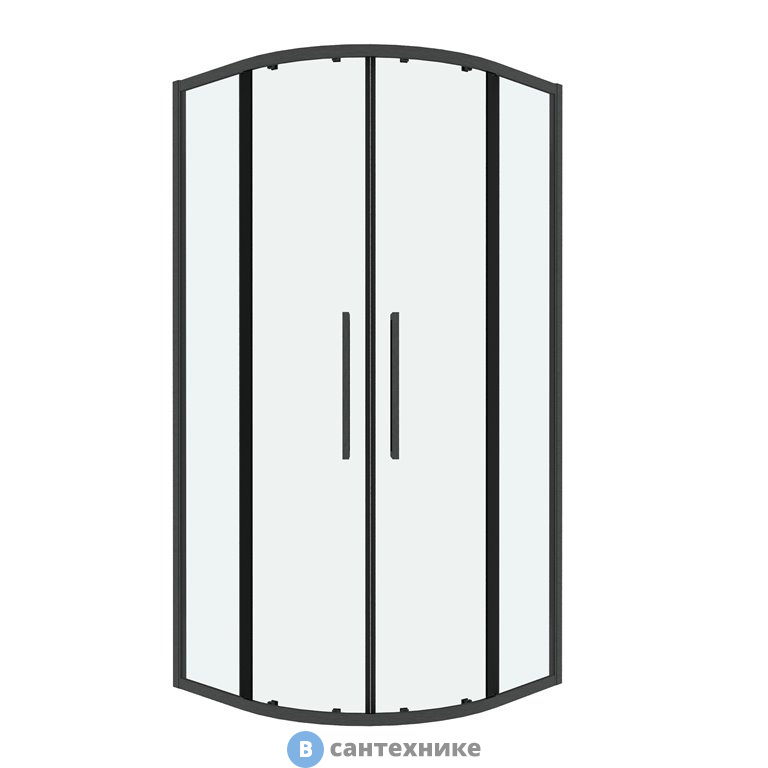 Душевое ограждение Grossman Cosmo 301.K33.02.1010.42.00 (100*100*195) полукруг, раздвиж, графит сатин, стекло прозра, без поддона