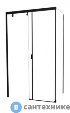картинка Душевое ограждение Cerutti MARBELLA120B L (80x120x190) стекло проз., чёрный алюм.проф., без поддона
