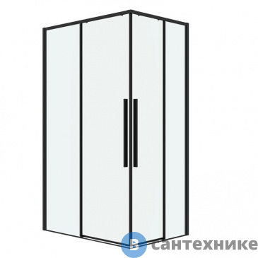 картинка Душевое ограждение Grossman Galaxy 300.K33.01.1170.21.00 (110*70*195) черный матовый, стекло прозрачное, без поддона